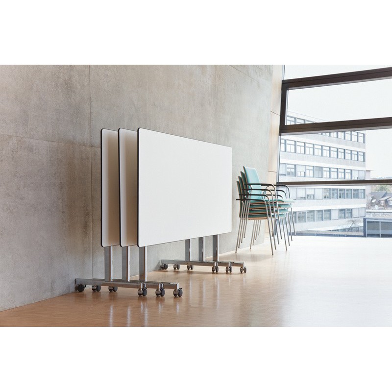 Table polyvalente Noir, Blanc robuste et rabattable