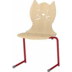 LOT DE 10 CHAISES Coque en forme de chat avec appui sur table. 