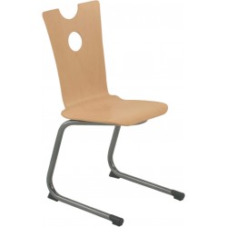 LAC Lot de 10 chaises avec coque bois et piétement appui sur table 
