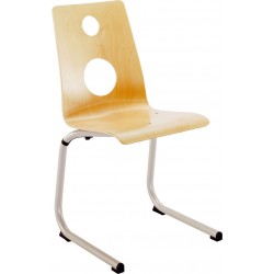LAC Lot de 10 chaises avec coque bois et piétement appui sur table 