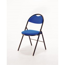 Landres Lot de 5 Chaises pliantes, tissu noir ou bleu 